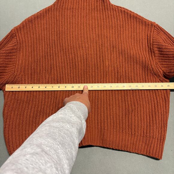 FREE PEOPLE Women's Turtleneck Oversized‎ Cable Knit Sweater Orange XS Eleven - Picture 12 of 13
